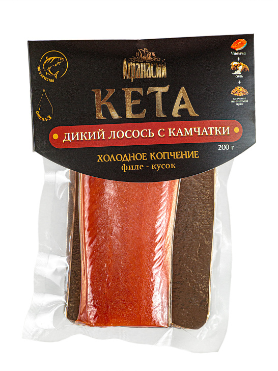 Кета холодного копчения филе 200 гр.