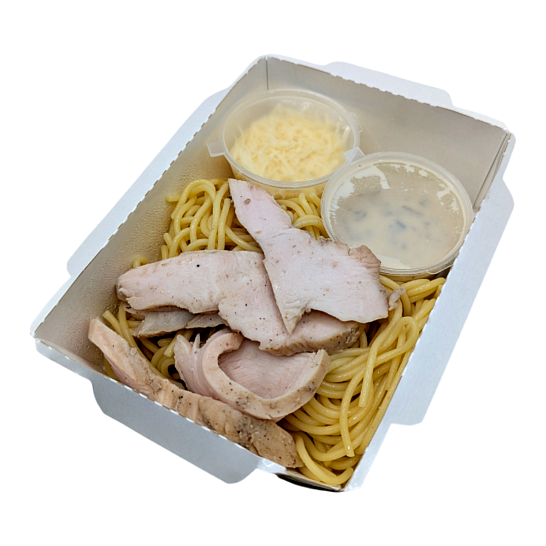 Шеф приготовил «Паста с курицей и сливочно-грибным соусом» 295 гр.