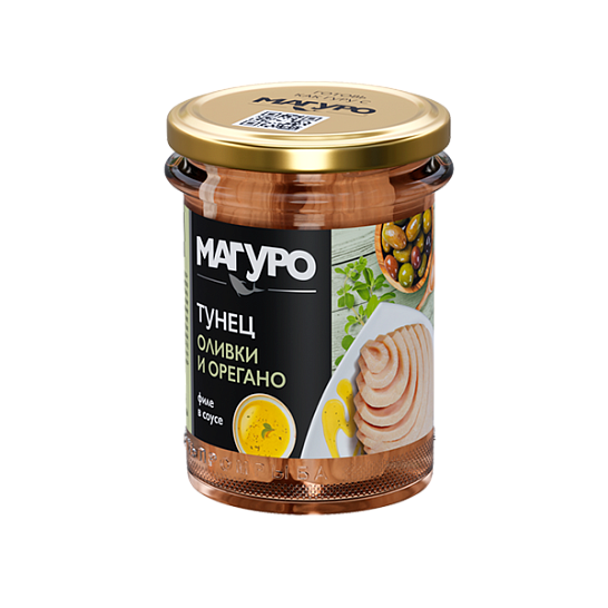 Филе полосатого тунца Магуро в соусе «Оливки-орегано» 200 гр. 