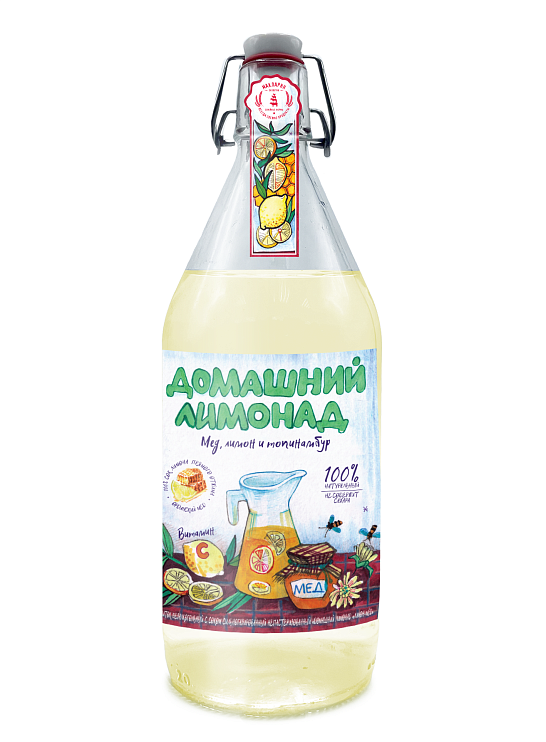 Напиток безалкогольный с соком «Домашний лимонад лимон-мед» 1,0 л.
